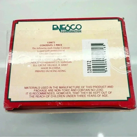 VINTAGE!! Enesco "Mom's Taxi" Christmas Ornament Red Car 1990 Holiday Decor - Picture 5 of 10